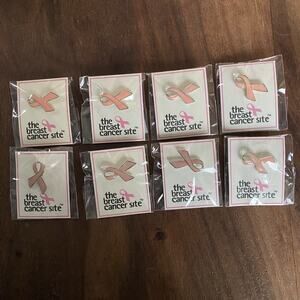 8 New The Breast Cancer Site Awareness Pink Ribbon Enamel Lapel Bag Hat Pin